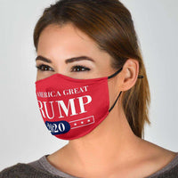 Load image into Gallery viewer, Designs by MyUtopia Shout Out:Keep America Great Trump 2020 Adult Fabric Face Mask with Elastic Ear Loops
