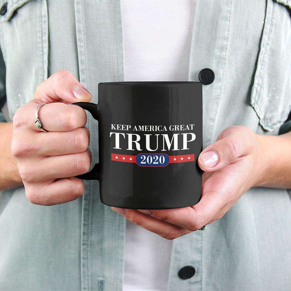 Designs by MyUtopia Shout Out:Keep America Great Trump 2020 Ceramic Coffee Mug
