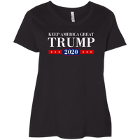 Load image into Gallery viewer, Designs by MyUtopia Shout Out:Keep America Great Trump 2020 Ladies&#39; Curvy T-Shirt,Black / Plus 1X,T-Shirts
