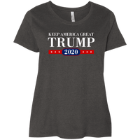 Load image into Gallery viewer, Designs by MyUtopia Shout Out:Keep America Great Trump 2020 Ladies&#39; Curvy T-Shirt,Vintage Smoke / Plus 1X,T-Shirts
