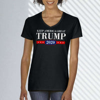 Load image into Gallery viewer, Designs by MyUtopia Shout Out:Keep America Great Trump 2020 Ladies&#39; V-Neck T-Shirt
