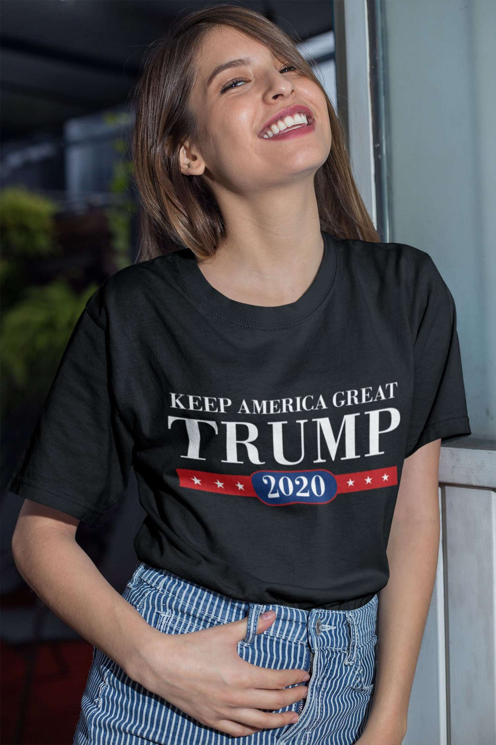 Designs by MyUtopia Shout Out:Keep America Great Trump 2020 Unisex Jersey Short-Sleeve T-Shirt