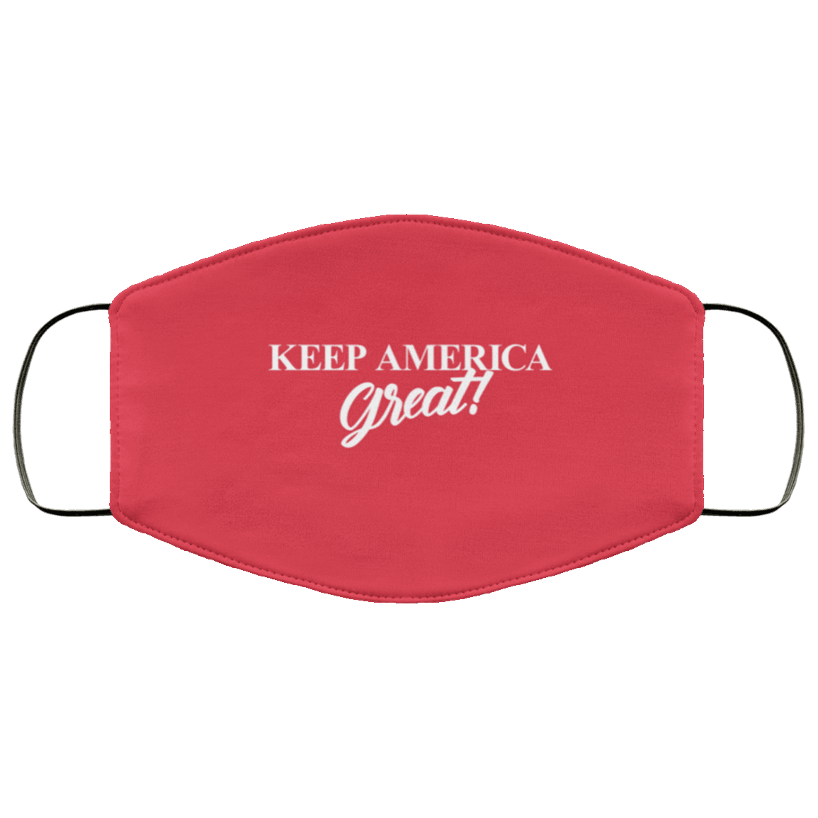 Designs by MyUtopia Shout Out:Keep America Great Trump Adult Fabric Face Mask with Elastic Ear Loops,3 Layer Fabric Face Mask / Red / Adult,Fabric Face Mask