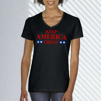 Load image into Gallery viewer, Designs by MyUtopia Shout Out:Keep America Great Trump Ladies&#39; V-Neck T-Shirt
