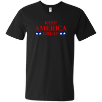 Load image into Gallery viewer, Designs by MyUtopia Shout Out:Keep America Great Trump v2 Men&#39;s Printed V-Neck T-Shirt,S / Black,Adult Unisex Vneck Tee
