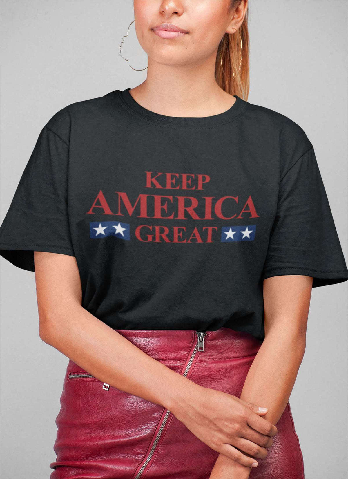 Designs by MyUtopia Shout Out:Keep America Great Trump v2 Unisex Jersey Short-Sleeve T-Shirt