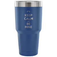 Load image into Gallery viewer, Designs by MyUtopia Shout Out:Keep Calm And Be Mine Engraved Insulated Double Wall Steel Tumbler Travel Mug,Blue / 30 Oz,Polar Camel Tumbler
