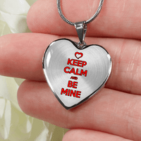 Load image into Gallery viewer, Designs by MyUtopia Shout Out:Keep Calm and Be Mine Heart Bangel,Luxury Adjustable Necklace / No / Red/Silver,Necklace
