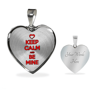Load image into Gallery viewer, Designs by MyUtopia Shout Out:Keep Calm and Be Mine Heart Bangel,Luxury Adjustable Necklace / Yes / Red/Silver,Necklace
