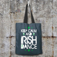 Load image into Gallery viewer, Designs by MyUtopia Shout Out:Keep Calm And Irish Dance Fabric Totebag Reusable Shopping Tote,Charcoal,Reusable Fabric Shopping Tote Bag
