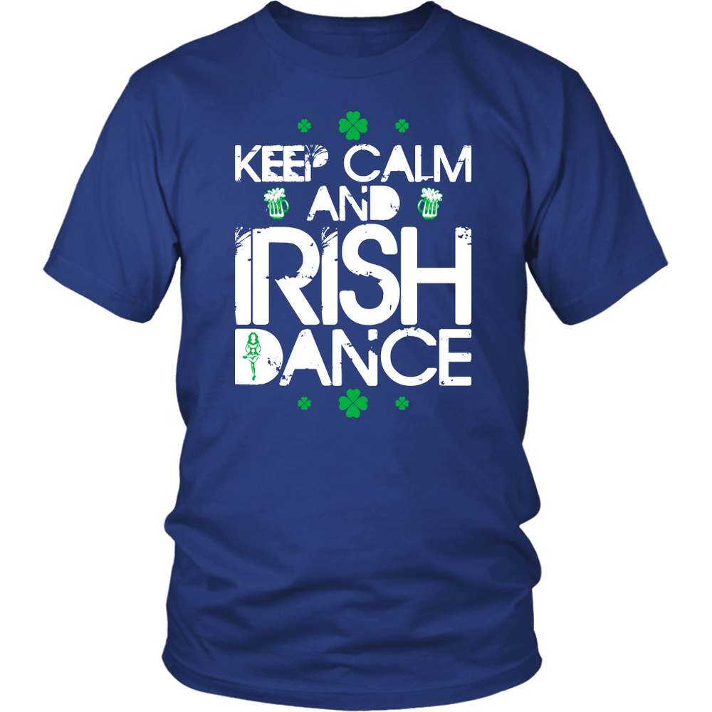 Designs by MyUtopia Shout Out:Keep Calm And Irish Dance T-shirt,Royal Blue / S,Adult Unisex T-Shirt