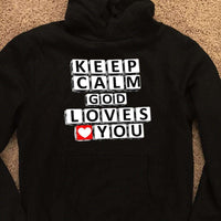 Load image into Gallery viewer, Designs by MyUtopia Shout Out:Keep Calm God Loves You Christian Pullover Hoodie
