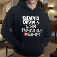 Load image into Gallery viewer, Designs by MyUtopia Shout Out:Keep Calm God Loves You Christian Pullover Hoodie
