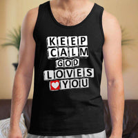 Load image into Gallery viewer, Designs by MyUtopia Shout Out:Keep Calm God Loves You Unisex Tank Top
