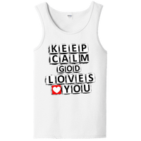 Load image into Gallery viewer, Designs by MyUtopia Shout Out:Keep Calm God Loves You Unisex Tank Top,White / S,Tank Tops
