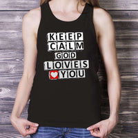 Load image into Gallery viewer, Designs by MyUtopia Shout Out:Keep Calm God Loves You Unisex Tank Top
