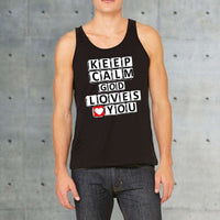 Load image into Gallery viewer, Designs by MyUtopia Shout Out:Keep Calm God Loves You Unisex Tank Top
