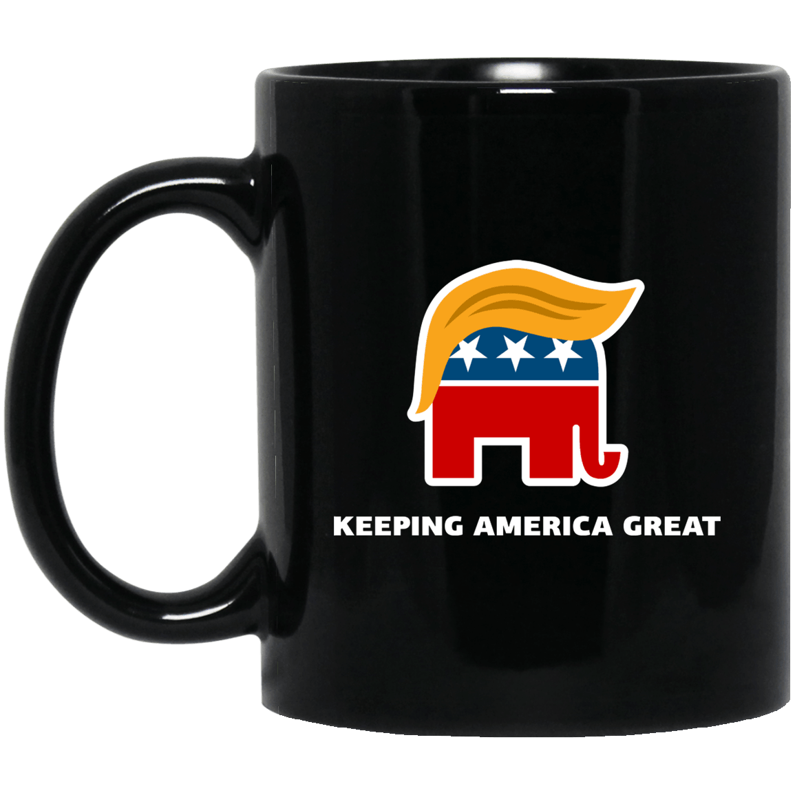Designs by MyUtopia Shout Out:Keeping America Great v3 Ceramic Coffee Mug,BM11OZ 11 oz. Black Mug / Black / One Size,Apparel