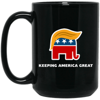 Load image into Gallery viewer, Designs by MyUtopia Shout Out:Keeping America Great v3 Ceramic Coffee Mug,BM15OZ 15 oz. Black Mug / Black / One Size,Apparel
