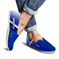 Load image into Gallery viewer, Designs by MyUtopia Shout Out:Kentucky Blue Cats Casual Canvas Slip on Shoes Women&#39;s Flats
