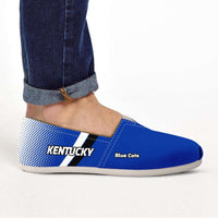 Load image into Gallery viewer, Designs by MyUtopia Shout Out:Kentucky Blue Cats Casual Canvas Slip on Shoes Women&#39;s Flats,Ladies US6 (EU36) / Royal Blue,Slip on Flats
