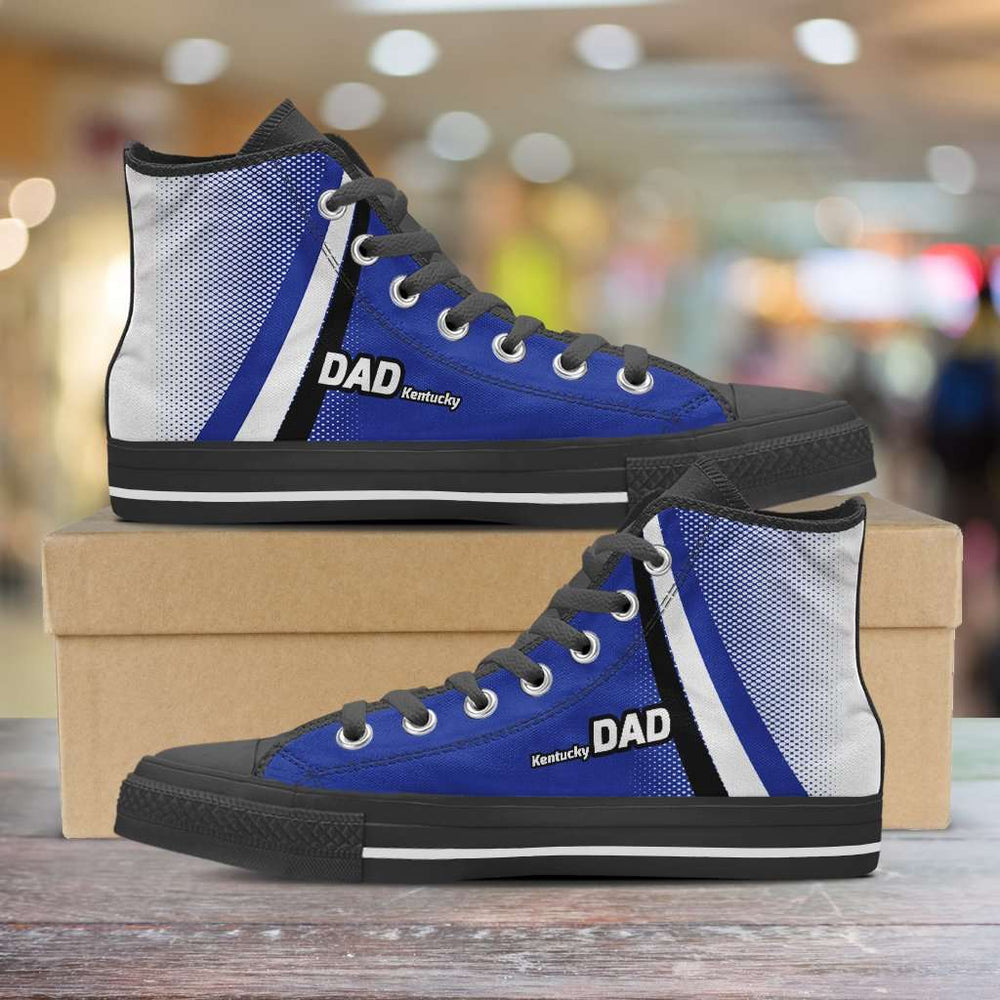 Designs by MyUtopia Shout Out:Kentucky DAD Basketball Fans Canvas High Top Shoes