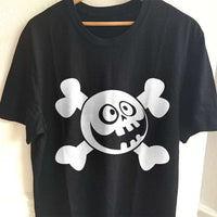 Load image into Gallery viewer, Designs by MyUtopia Shout Out:Kid Skull Adult Unisex Cotton Short Sleeve T-Shirt,S / Black,Adult Unisex T-Shirt
