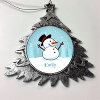 Load image into Gallery viewer, Designs by MyUtopia Shout Out:Kids Believe in the Magic of Christmas Snowman Personalized Christmas Keepsake Ornament,Christmas Tree,Personalized Christmas Ornament
