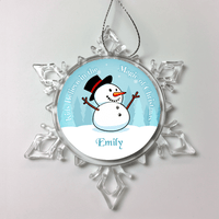 Load image into Gallery viewer, Designs by MyUtopia Shout Out:Kids Believe in the Magic of Christmas Snowman Personalized Christmas Keepsake Ornament,Christmas Snow Crystal,Personalized Christmas Ornament
