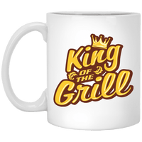 Load image into Gallery viewer, Designs by MyUtopia Shout Out:King of the Grill Ceramic Mug - White,11 oz / White,Ceramic Coffee Mug
