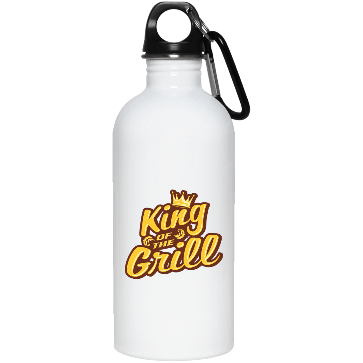 Designs by MyUtopia Shout Out:King of the Grill Stainless Steel Water Bottle,White / One Size,Water Bottles