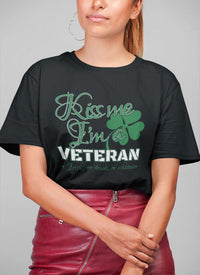 Load image into Gallery viewer, Designs by MyUtopia Shout Out:Kiss Me I&#39;m A Veteran Adult Unisex T-Shirt

