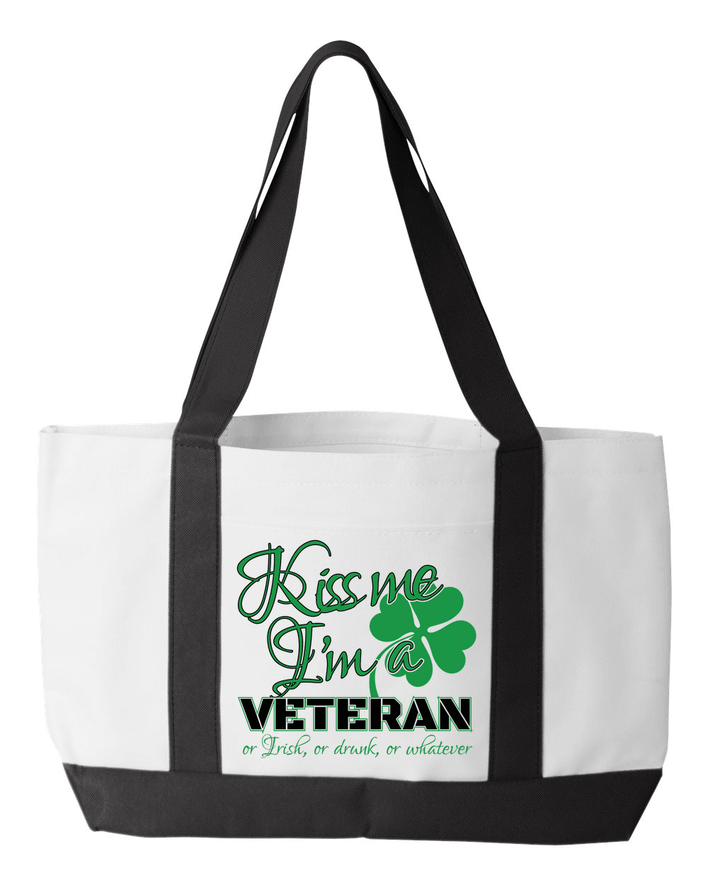 Designs by MyUtopia Shout Out:Kiss Me I'm A Veteran Canvas Totebag Gym / Beach / Pool Gear Bag