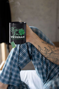 Load image into Gallery viewer, Designs by MyUtopia Shout Out:Kiss Me I&#39;m A Veteran Ceramic Coffee Mug - Black
