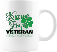 Load image into Gallery viewer, Designs by MyUtopia Shout Out:Kiss Me I&#39;m A Veteran Ceramic Coffee Mug - White
