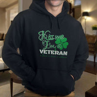 Load image into Gallery viewer, Designs by MyUtopia Shout Out:Kiss Me I&#39;m A Veteran Core Fleece Pullover Hoodie
