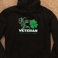 Load image into Gallery viewer, Designs by MyUtopia Shout Out:Kiss Me I&#39;m A Veteran Core Fleece Pullover Hoodie
