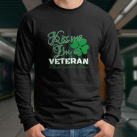 Load image into Gallery viewer, Designs by MyUtopia Shout Out:Kiss Me I&#39;m A Veteran Long Sleeve Ultra Cotton T-Shirt
