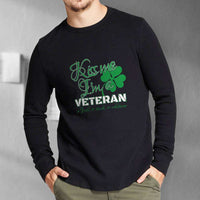 Load image into Gallery viewer, Designs by MyUtopia Shout Out:Kiss Me I&#39;m A Veteran Long Sleeve Ultra Cotton T-Shirt
