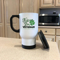 Load image into Gallery viewer, Designs by MyUtopia Shout Out:Kiss Me I&#39;m A Veteran Travel Mug Sublimated Only
