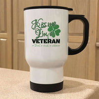 Load image into Gallery viewer, Designs by MyUtopia Shout Out:Kiss Me I&#39;m A Veteran Travel Mug Sublimated Only
