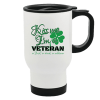 Load image into Gallery viewer, Designs by MyUtopia Shout Out:Kiss Me I&#39;m A Veteran Travel Mug Sublimated Only
