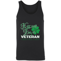 Load image into Gallery viewer, Designs by MyUtopia Shout Out:Kiss Me I&#39;m A Veteran Unisex Tank,X-Small / Black,Tank Tops
