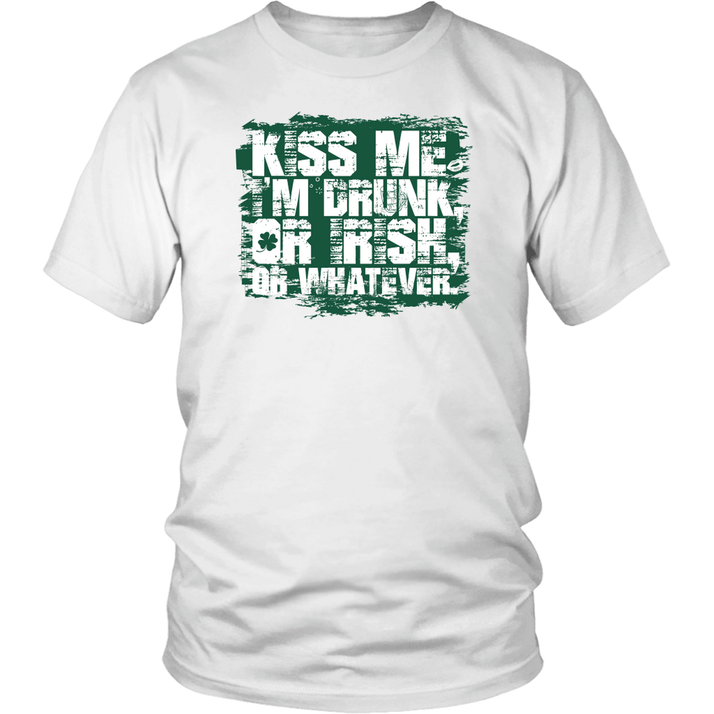 Designs by MyUtopia Shout Out:Kiss Me I'm Drunk, Irish or Whatever T-shirt,White / S,Adult Unisex T-Shirt