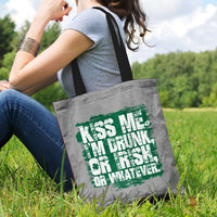 Load image into Gallery viewer, Designs by MyUtopia Shout Out:Kiss Me I&#39;m Drunk, Irish, Whatever Fabric Totebag Reusable Shopping Tote

