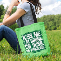 Load image into Gallery viewer, Designs by MyUtopia Shout Out:Kiss Me I&#39;m Drunk, Irish, Whatever Fabric Totebag Reusable Shopping Tote
