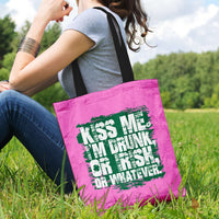 Load image into Gallery viewer, Designs by MyUtopia Shout Out:Kiss Me I&#39;m Drunk, Irish, Whatever Fabric Totebag Reusable Shopping Tote
