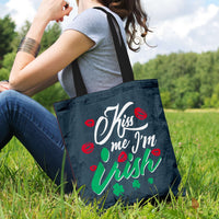 Load image into Gallery viewer, Designs by MyUtopia Shout Out:Kiss Me I&#39;m Irish Fabric Totebag Reusable Shopping Tote
