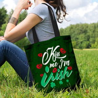 Load image into Gallery viewer, Designs by MyUtopia Shout Out:Kiss Me I&#39;m Irish Fabric Totebag Reusable Shopping Tote
