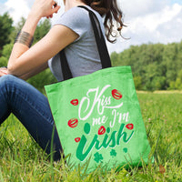 Load image into Gallery viewer, Designs by MyUtopia Shout Out:Kiss Me I&#39;m Irish Fabric Totebag Reusable Shopping Tote

